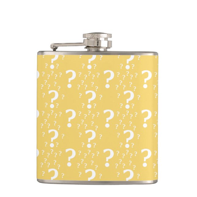 Petaca Misterio marca de interrogación acertijo amarillo (Anverso)