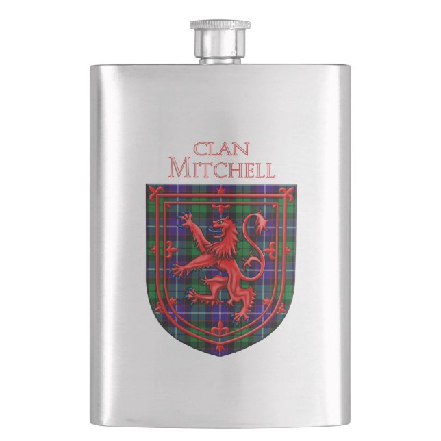 Petaca Mitchell Tartan Scottish Plaid Lion Rampant (Anverso)
