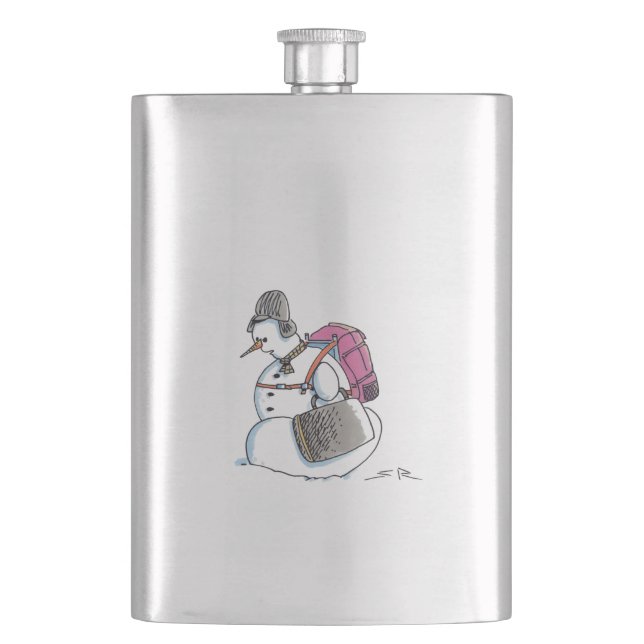 Petaca Mochila Matraz de acero inoxidable Snowman (Anverso)