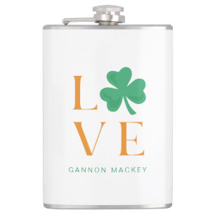 Petaca Moda Amor irlandés Shamrock Verde y Naranja