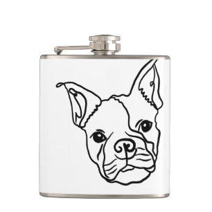 Petaca Moda Arte de línea de Bulldog francés: Editar tu t