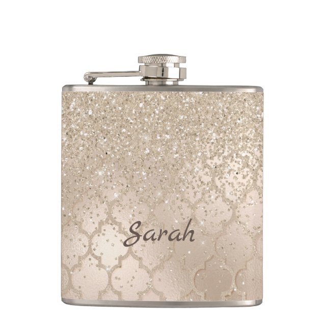 Petaca Moda Champagne Purpurina Look Flask (Anverso)