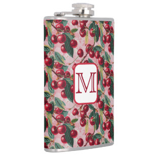 Petaca Moda 'Cherry Pop' rosado monogramado