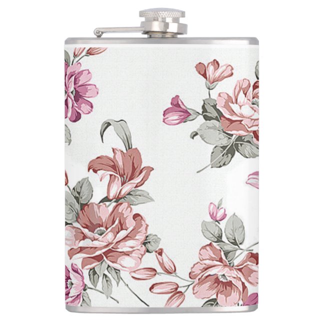 Petaca Moda de época Shabby Girly Flowers (Anverso)