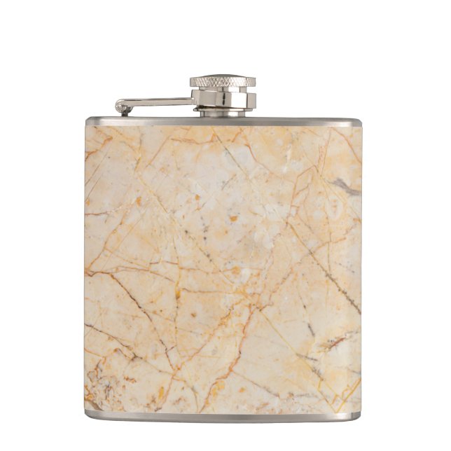 Petaca Moda Elegante Patrón de Mármol Blanco y Negro (Anverso)