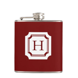 PETACA MODA FLASK_18 RED CON MONOGRAMA CLÁSICO