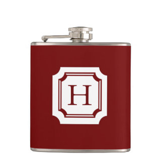 PETACA MODA FLASK_18 RED CON MONOGRAMA CLÁSICO