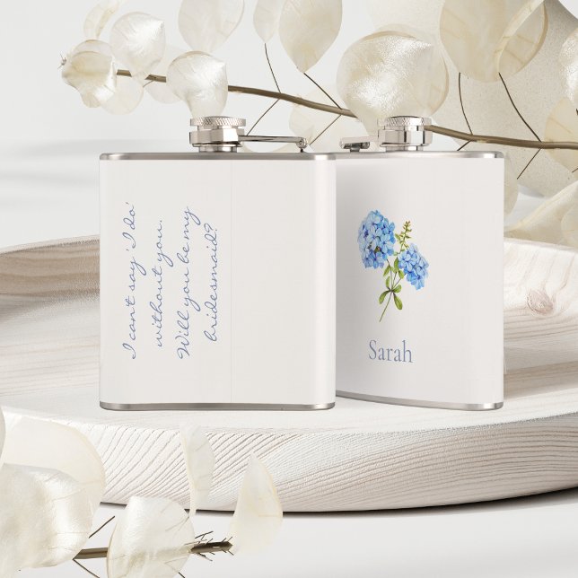Petaca Moda Floral Azul Gris Azul Hidrangea Boda de event (Subido por el creador)