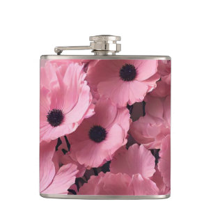 Petaca Moda marrón rosa de color de agua floral