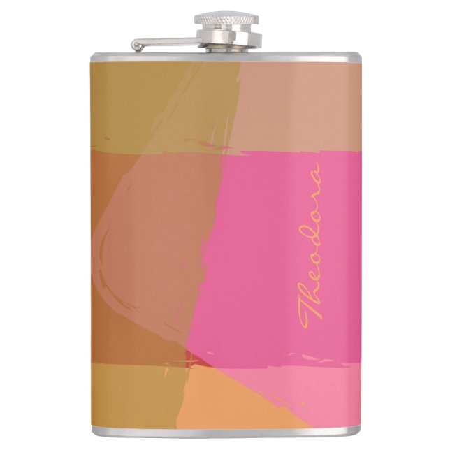 Petaca Moda Oro Naranja rosado Beige Resumen (Anverso)