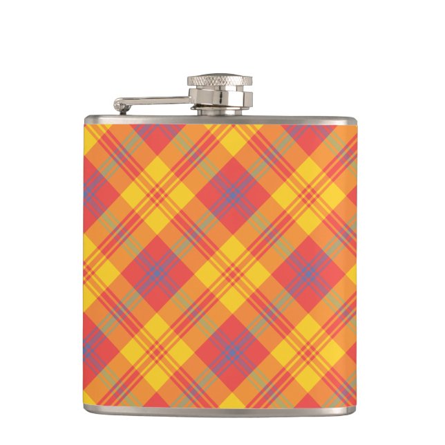 Petaca Moda Rojo brillante, Amarillo y azulado matraz de  (Anverso)