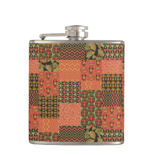 Petaca Moda Tíbal Faux Patchwork Hip Flask