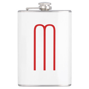 Petaca Moda Única Monograma Rojo Llanto Blanco Simple