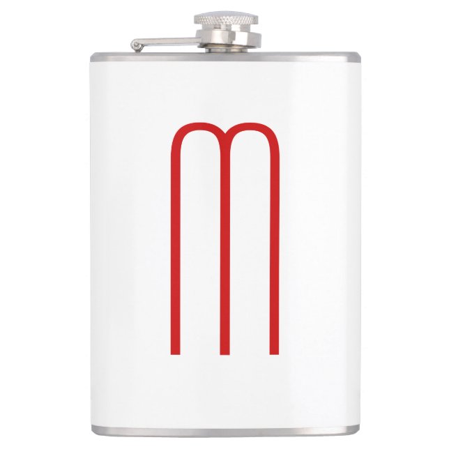 Petaca Moda Única Monograma Rojo Llanto Blanco Simple (Anverso)