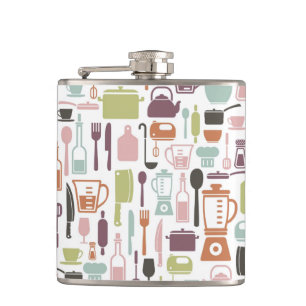 Petaca Modelo con los iconos de cocinar coloridos