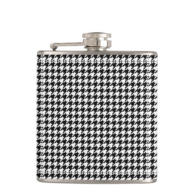 Petaca Modelo de Houndstooth blanco y negro (Anverso)