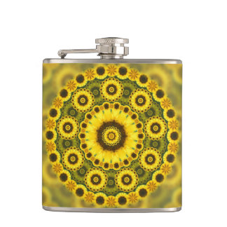 Petaca Modelo de la mandala del fractal del girasol del