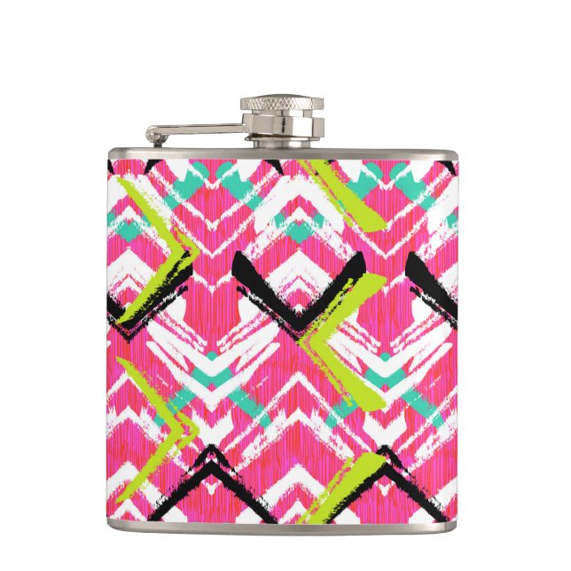 Petaca Modelo de zigzag rosado dibujado mano (Anverso)
