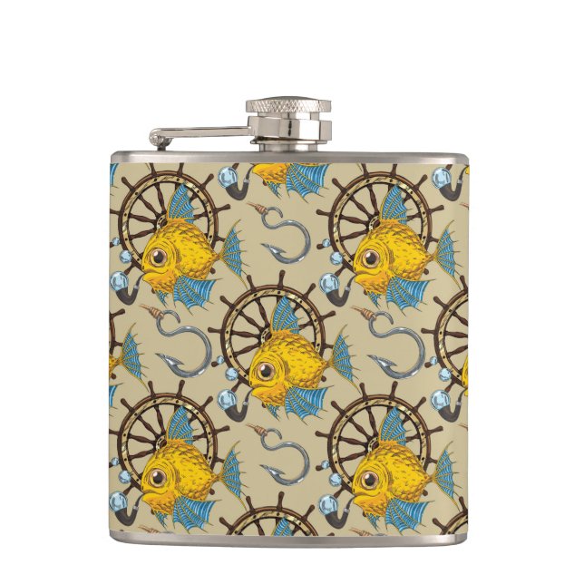 Petaca Modelo del capitán de mar pescado (Anverso)