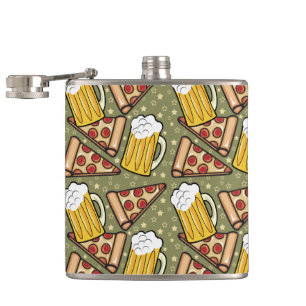 Petaca Modelo del gráfico de la cerveza y de la pizza