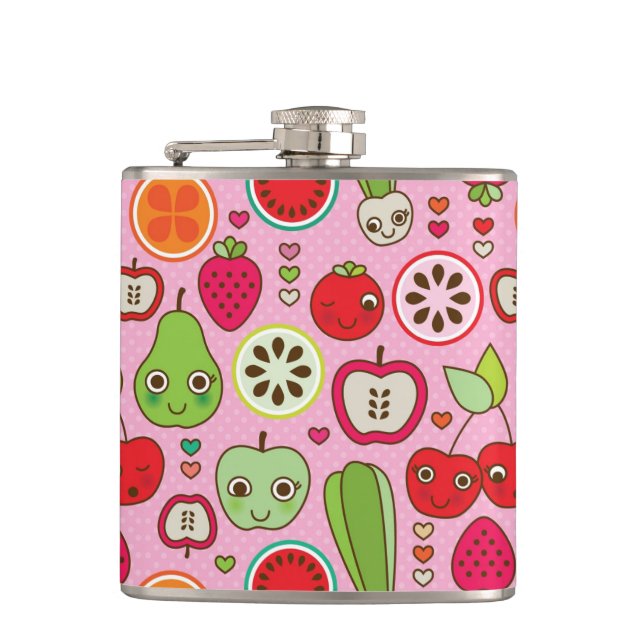 Petaca modelo del ilustracion de la cocina de la fruta (Anverso)