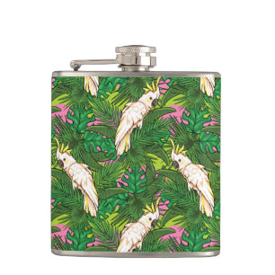 Petaca Modelo del loro con las hojas de palma