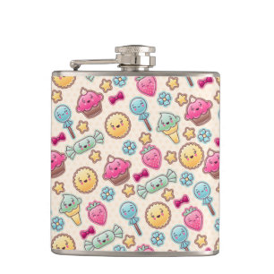 Petaca Modelo del niño de Kawaii con doodles lindos