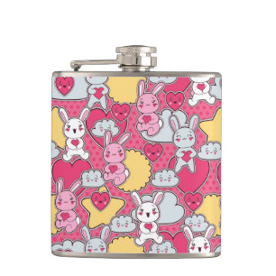 Petaca Modelo del niño de Kawaii con los Doodles lindos 