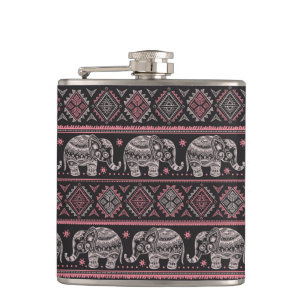 Petaca Modelo étnico negro del elefante