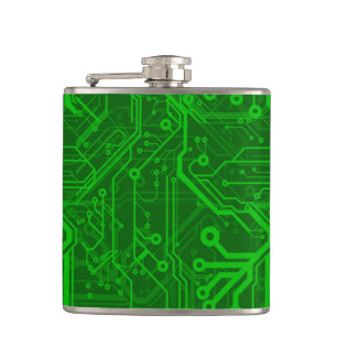 Petaca Modelo impreso verde de la placa de circuito