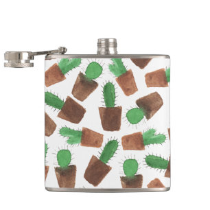 Petaca Modelo marrón verde de moda del cactus de la