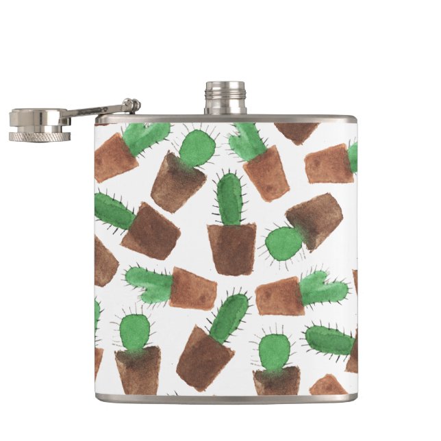 Petaca Modelo marrón verde de moda del cactus de la (Abierto)