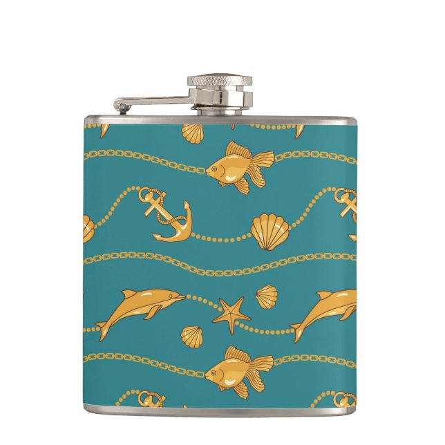 Petaca Modelo náutico del oro (Anverso)