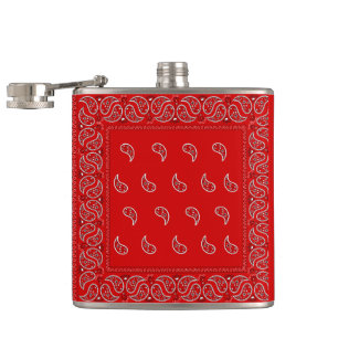 Petaca modelo rojo del pañuelo de Paisley