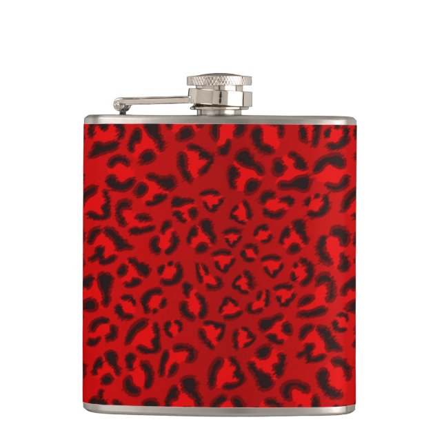 Petaca Modelo rosado de la textura del leopardo (Anverso)