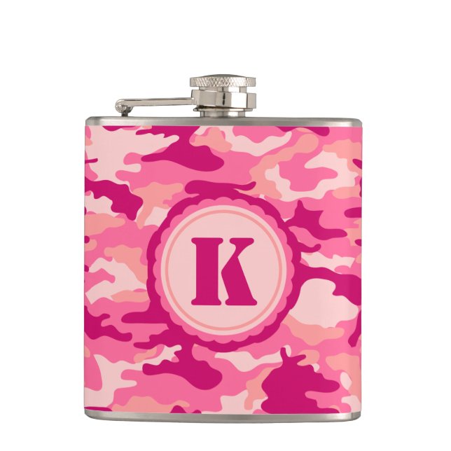 Petaca Modelo rosado personalizado de Camo (Anverso)