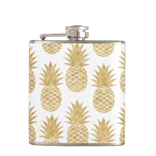 Petaca Modelo tropical elegante de la piña del oro blanc