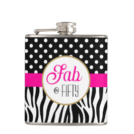 Petaca Modern Bold Pattern Fifty & Fabulous 50th Birthday