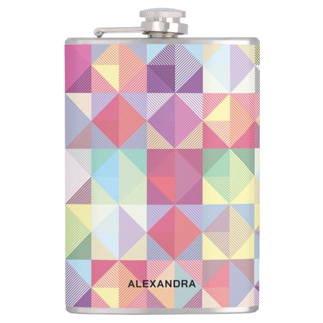 Petaca Modern Earthtone Geometric Pattern With Name (Anverso)