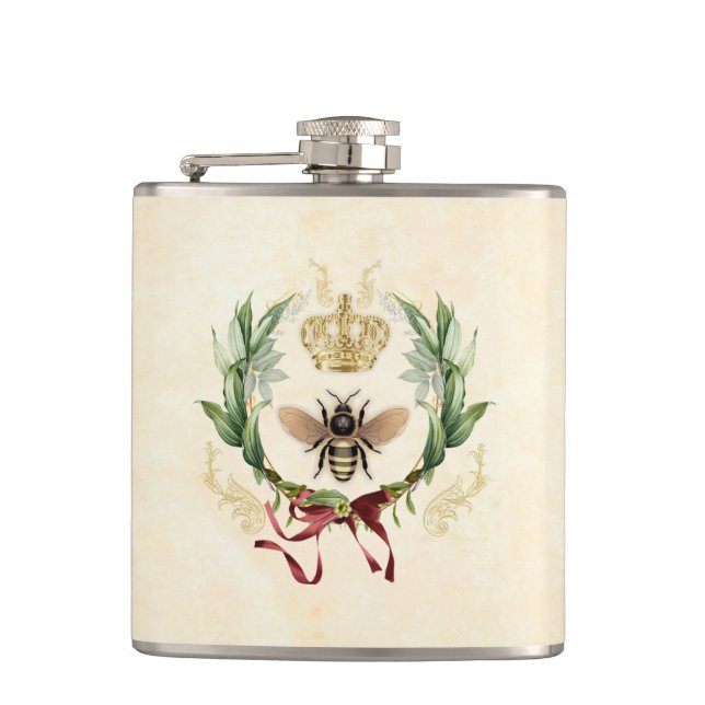 Petaca Moderna Abeja Botánica Vintage (Anverso)