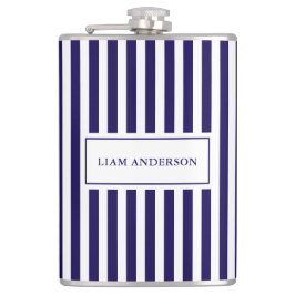 Petaca Moderna marina personalizada y con rayas verticale