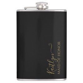 Petaca Moderna y elegante doncella de honor | Oro negro