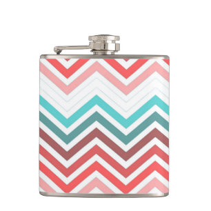 Petaca Moderno, de moda, zigzag de chevron colorido