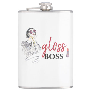 Petaca Moderno Gloss Boss Chica Black Red Funny Art