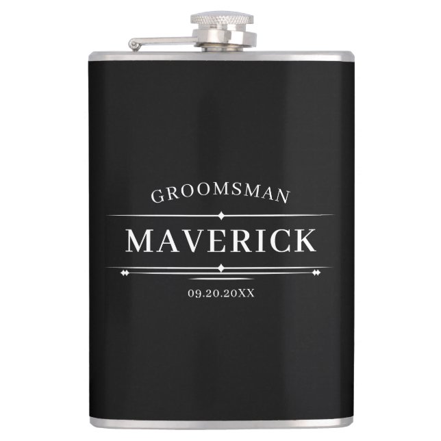 Petaca Moderno Groomsmen Regalo Personalizado del Favor d (Anverso)