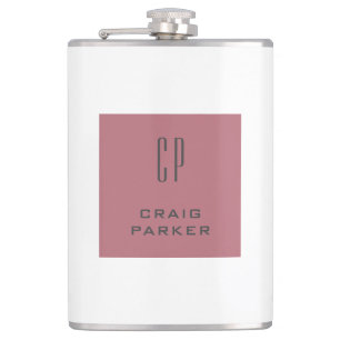 Petaca Moderno Monograma Profesional Rosa Llanto Oro Blan