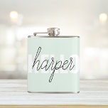 Petaca Moderno Pastel Mint Hello Y You Name<br><div class="desc">Moderno Pastel Mint Hello Y You Name</div>