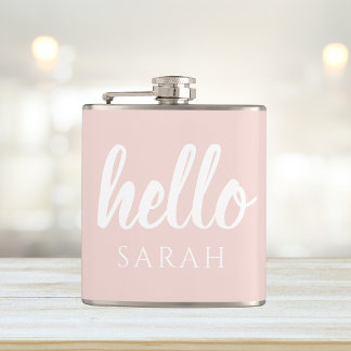 Petaca Moderno Pastel Pink Hello Y You Name
