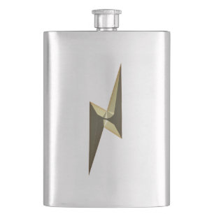 Petaca Moderno símbolo de relámpago dorado fresco