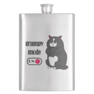 Petaca Modo gruñón en gato gordo gracioso